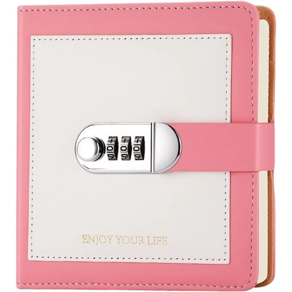 Slccxzc Square Combination Lock Journal, Thickened Lined Notebook Diary, Japanese Style Planner for Travel Stamping