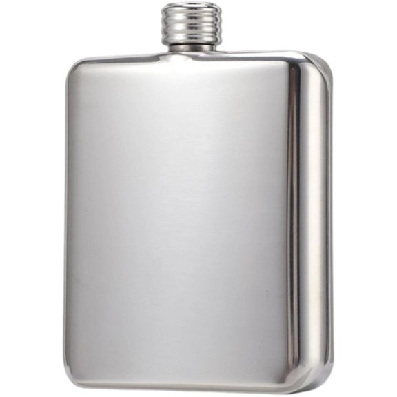 Slccxzc Stainless Steel Hip Flask, Square Travel Liquor Flask for Whiskey Vodka, Silver