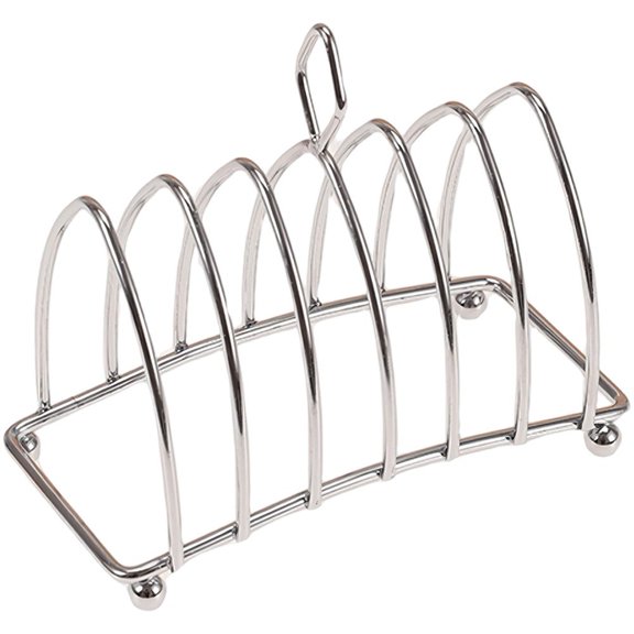 Slccxzc Stainless Steel Toast Rack with Carry Handle, Bread Slice Holder Stand for Kitchen Countertop Cooling Serving