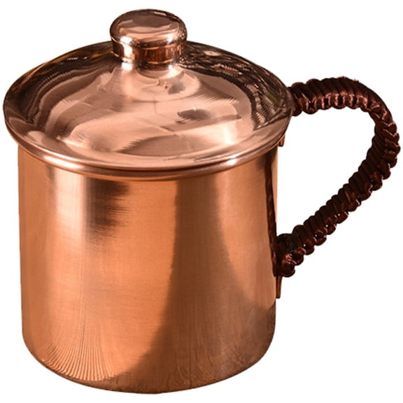 Slccxzc Thickened Copper Cup with Lid Copper Cocktail Tin Personalized Water Jug Reusable Water Container for Ice Cold Drinks
