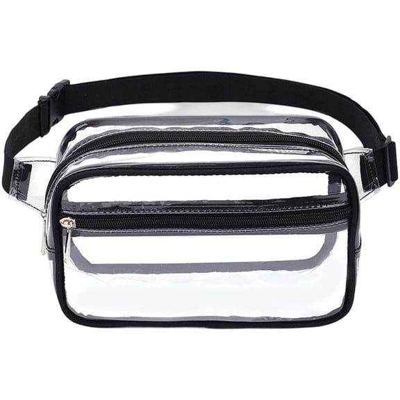 Slccxzc Transparent Fanny Pack - Large Clear Stadium Approved Bag, Multi-purpose Waist Pack for Travel Work, Sports Event Essentials