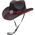 thumbnail image 1 of Slccxzc Unisex Summer Straw Cowboy Hat Wide Brim Sun Protection Panama Hat, 1 of 7