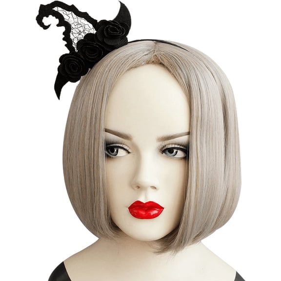 Slccxzc Vintage Witch Women Head Wreath Gothic Black Roses Tiara Headband