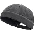thumbnail image 1 of Slccxzc Washed Cotton Brimless Hats for Men Vintage Docker Beanie Cap Rolled Cuff Skullcap, 1 of 7