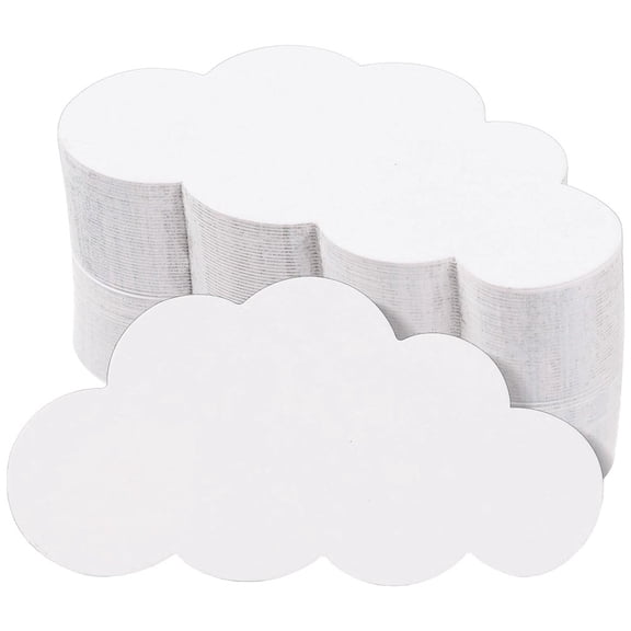 Slccxzc White Cloud Cutouts 200 Pack Double Sided Paper Cloud Shapes Die Cut, 3.94 x 2.05 Inches