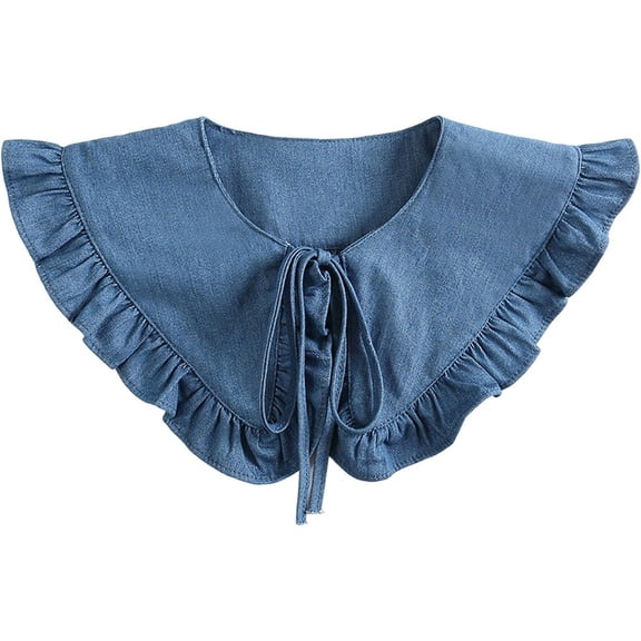 Slccxzc Women's Detachable Fake Collar Polyester Ruffled Cape Collar Accessory