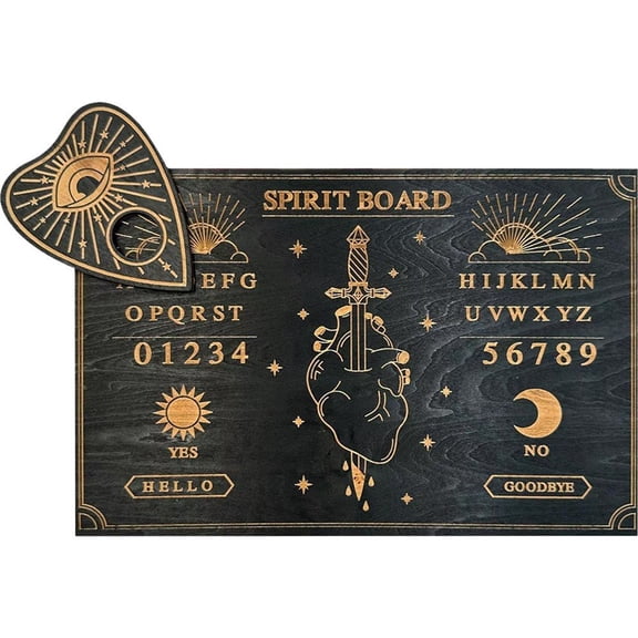 Slccxzc Wood Spirit Board Pendulum Board Dowsing Divination Board Wooden Talking Boards Witchcraft Wiccan Altar Supplies Metaphysical Message Board Wiccan Gifts