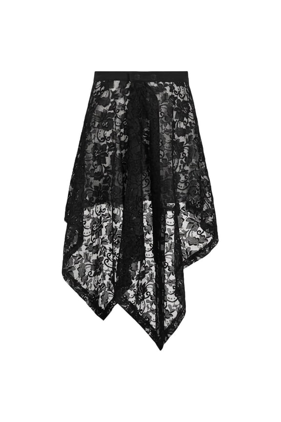 Y2K See Through Lace Wrap Skirt, Irregular Layered Mesh Skirt for Summer Daily Wear