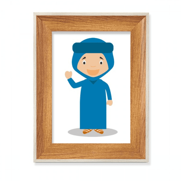 Sle Blue Algeria Cartoon Desktop Wooden Photo Frame Display Picture Art Painting Multiple Sets