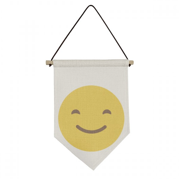 Sle Cute Online Chat Face Cartoon Canvas Flag Hanging Wall Art Decor Banner