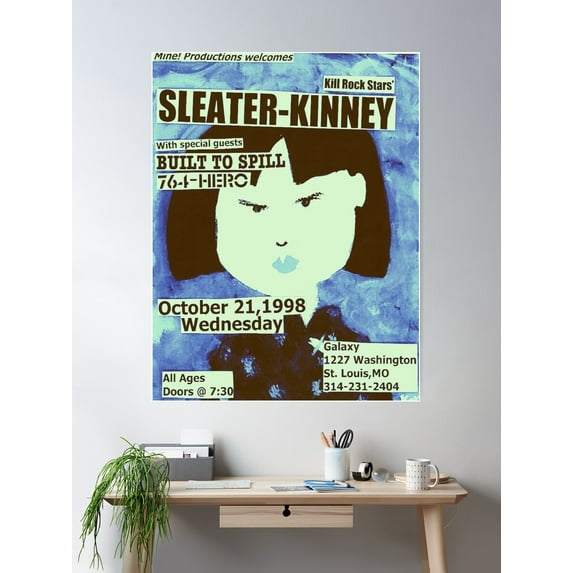 Sleater-Kinney Vintage Concert Poster Poster Wall Art, Modern Wall Decor For Living Room Bedroom, 8x12 UNFRAMED