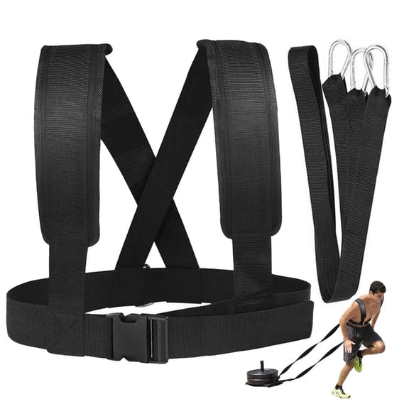 Sled Harness Tire Pulling Harness, Training Speed Harness with Adjustable Belt, Weight Bearing Shoulder Strap with Reinforced Lock, Pull up to 1.5T Weight for Fitness