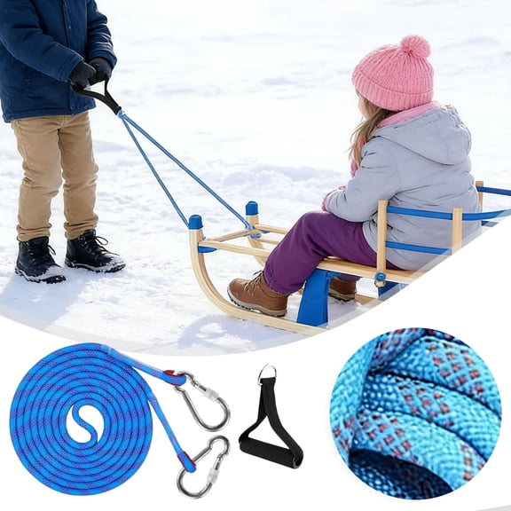 Sled Pulling Belt Heavy Duty Sled Pull Rope With Carabiner | Snoow Sledd Pull Rope |Snoow Sleed Strap| Sleed Trainer Pulll Leashes Sledd Harness | Children Slled Drag Ropee For Decoration