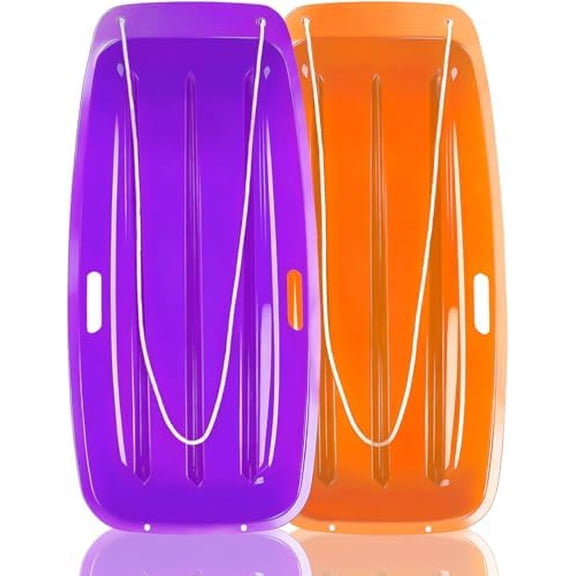 Sled, Snow Sled for Kids and Adults, Racer Downhill Sprinter Snow Sled for 1-2 Riders with Pull Rope and Handles, Utility Pull Sled 35" Skiing, Ice Fishing, Deer Hunting, Work Cargo, Firewood, Gift