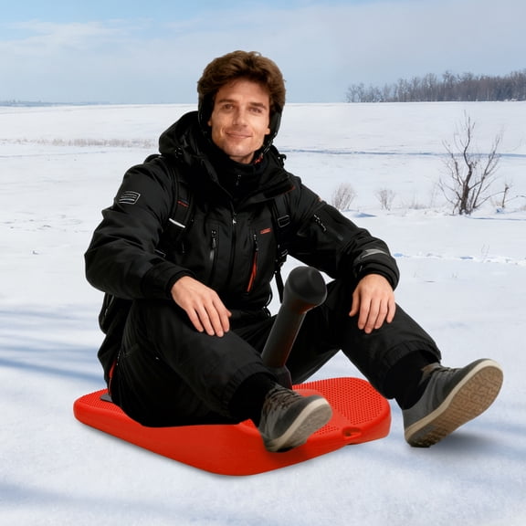 Sled Snowboard with Handle, Snowboard, Sledding Snowboard for Winter Fun Red