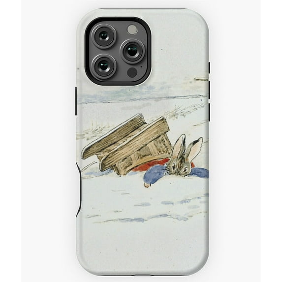 Sledding Bunnies Christmas Holiday Phone Case for iPhone 16 15 14 13 12 11 Pro Max