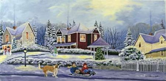 Sledding Canvas Art - Julie Peterson (10 x 20)
