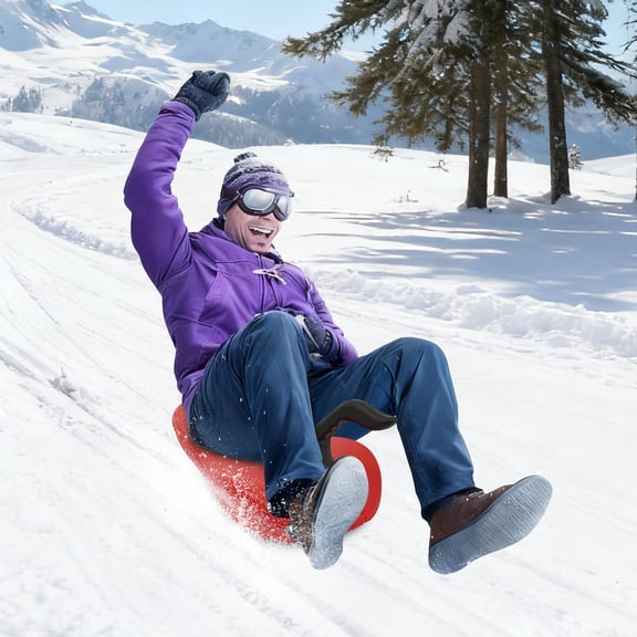 Sledding Snowboard Kids & Adults Sled with Pull Rope 220 lbs Capacity for Snow, Sand, Grass, Winter Outdoor Family Fun
