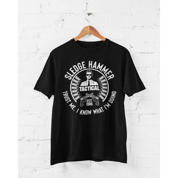 Sledgehammer Est 1986 Retro T Shirt TV 80s Funny Cop Show Classic Gift Idea