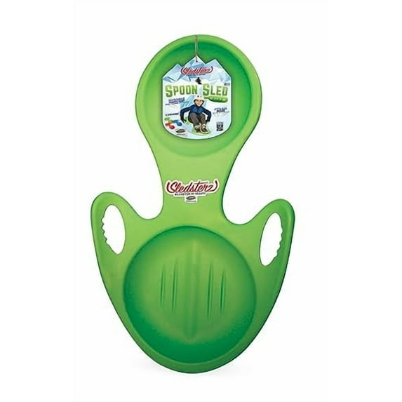 Sledsterz Spoon Snow Sled by Geospace for Winter Sledding Fun: 3-Pack; Assorted Colors (Green, Blue and Red)