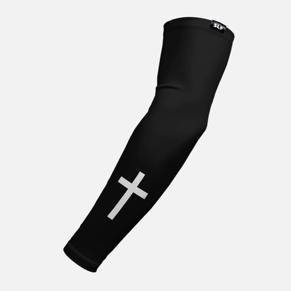 Sleefs Faith Cross Adult Breathable Arm Compression Sleeve, Black