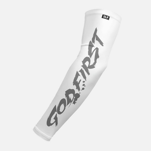 Sleefs God First UV Protection Arm Sleeve, White, S, M
