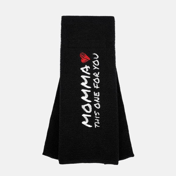 Sleefs Momma Black Football Towel, 100% Cotton, 14.5"x4", Machine Washable