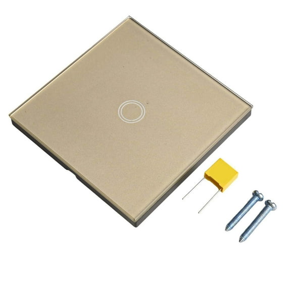 Sleek 1 Gang Touch Light Dimmer Switch For Energy Saving And Incandescent Lamps Gold