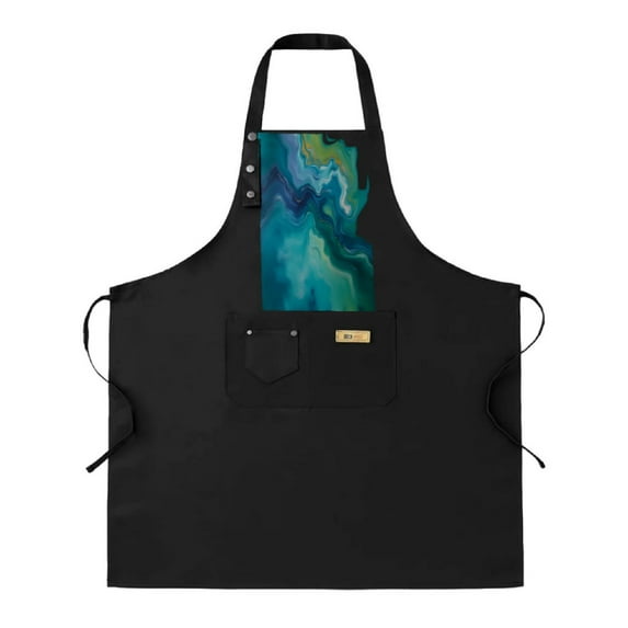 Sleek 2-Pack Adjustable Bib Apron with Stylish Pocket Watch Design & 2 Functional Pockets - Perfect for Cooking & Chef Use