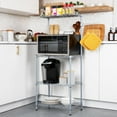 thumbnail image 1 of Sleek 3-Tier Microwave Rack with Storage, Metal Kitchen Shelf, Silver, 21.25L x 13.5W x 49.5H, 1 of 6