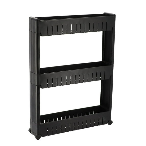 Sleek 3-Tier Multi-Functional Rolling Cart - Space-Saving Organizer - Ideal for Bathroom, Kitchen, & Laundry Storage