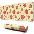 thumbnail image 1 of Sleek 31.5x11.8 inch Keyboard & Mouse Pad, Non-Slip Gaming Mat, Waterproof Desk Pad featuring Summer Fruits & Strawberry Leaves Design - for Work, Game, Mousemat Office or Home Use, 1 of 7