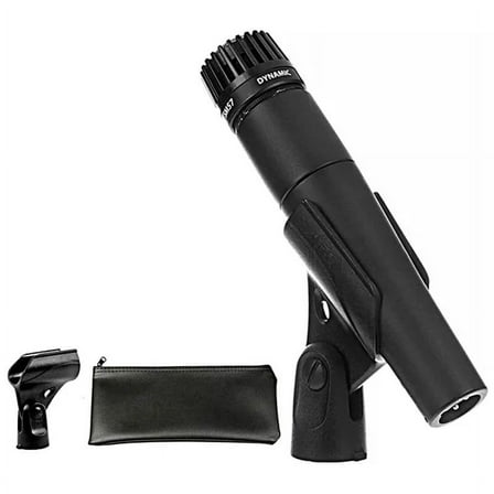 Sleek And Professional Black Sm57 Metal Movingring Microphone For Stage Singing