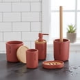 thumbnail image 1 of Terracotta Bathroom Essentials Set with Natural Bamboo - 5 pieces, 1 of 7