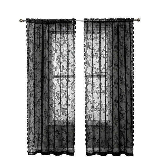 Sleek Black Lace Curtains That Blend Elegance With Functionality In Your Home'S For Living Spaces Or Bedrooms Effortlessly