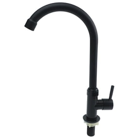Sleek Black Plastic Steel Kitchen Tap for Convenient Water Flow Control