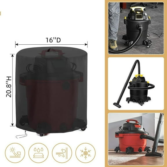 Sleek Black Protective Vacuum Cover Designed for Sizes Up to 24D x 26 5H 16x20.8inch