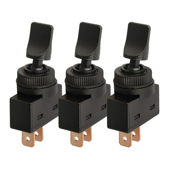 Sleek Black Toggle Switches for Cars 12v 20a Flat Handle Design Set of 3