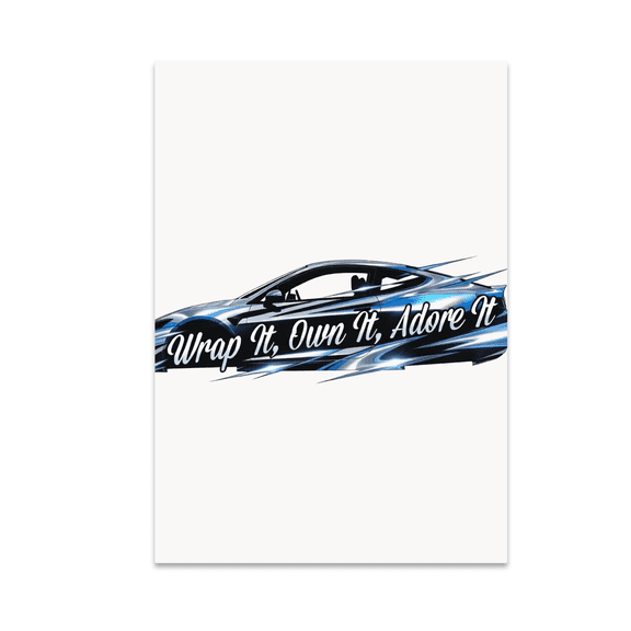 Sleek Car Art with Graphic Wrap - Car Enthusiast - 13x19 Poster Print