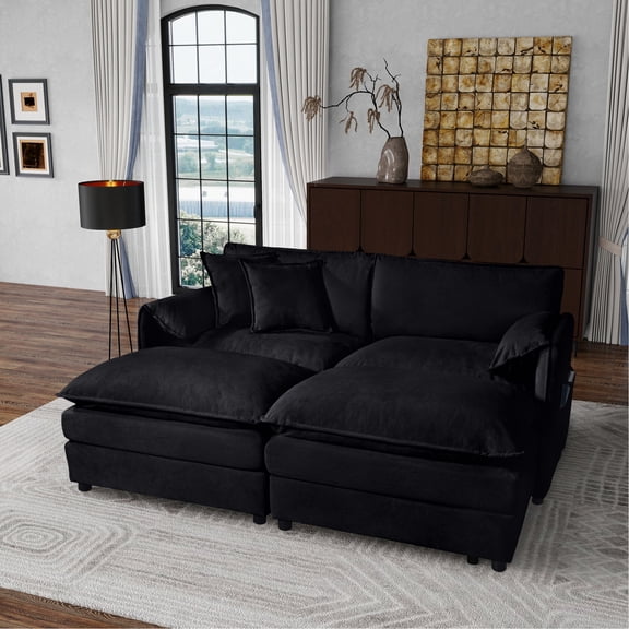Sleek Contemporary Look & Back Support Pillows - Living Room Decor, Elegant Comfort