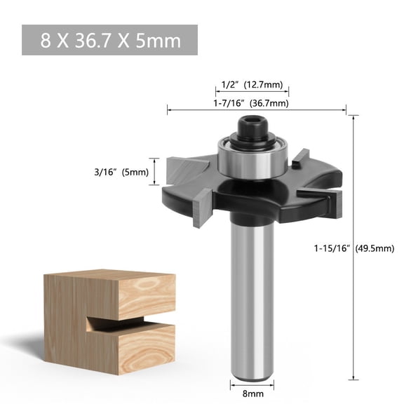 Sleek Design 8mm Shank Four Edge T Slot Cutter Optimized for Efficiency