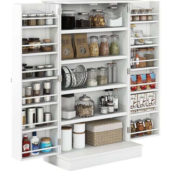 Sleek Design with Silver Hardware / Living or Dining Room / Aesthetic Storage Option