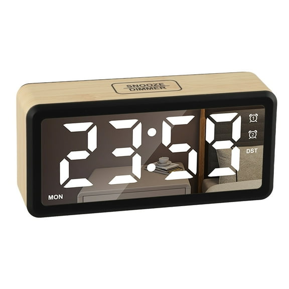 Sleek Digital Alarm Clock With Adjustable Brightness Dual Alarms For Bedrooms