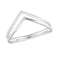 thumbnail image 1 of Sleek Double Chevron Curved Wave Sterling Silver Band Ring-9, 1 of 8