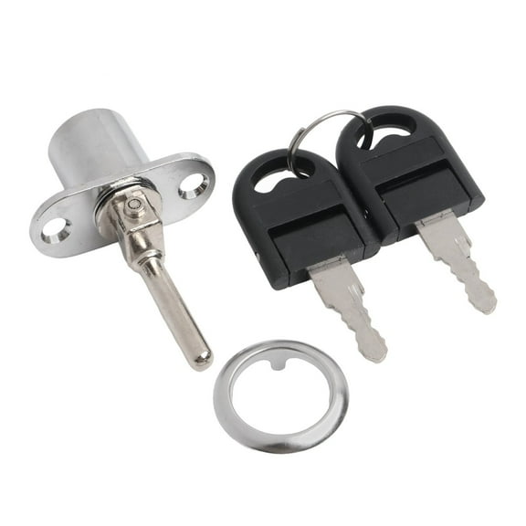 Sleek Drawer Lock 19Mm Cylinder Diameter For Desk Cabinet Locker Showcase Black