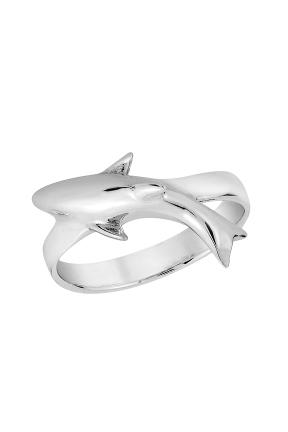 Sleek Fearless Shark .925 Sterling Silver Band Ring-8