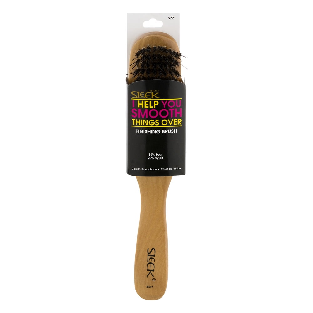 Sleek Finishing Brush, Natural Wood, Long Handle