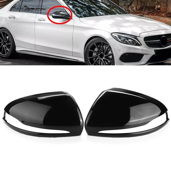 Sleek Glossy Black Replacement Side Mirrors for Mercedes Models Including C W205 E W213 and For GLC X253 For LHD Use Only