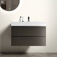 thumbnail image 1 of Sleek Handle-Free Design Gray Vanity | Contemporary Bathroom Use | Seamless Look and Complementary Decor, 1 of 7