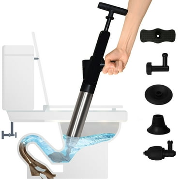 Sleek Home Air Plunger Drain Clog Remover High-Pressure Air Toilet Plunger & Drain Unclogger- Drain Cleaner & Hair Clog Remover Air Blaster (Stainless Steel)